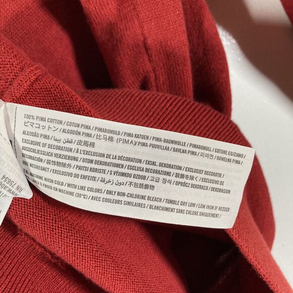 Abercrombie & Fitch Men's Pima Cotton Red Sweater (S) Moose Patch • EUC • Shirt - Picture 4 of 5